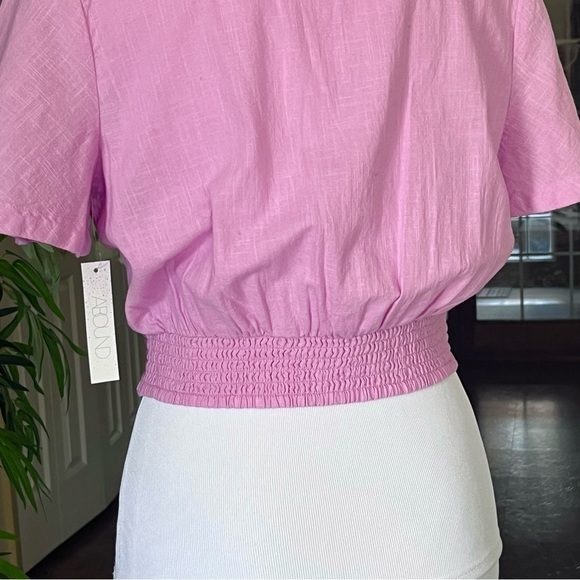 Abound Pink Wrap Crop Top Blouse Small NWT - Picture 10 of 11
